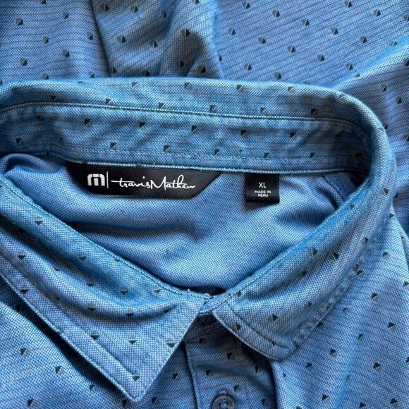 Travis Mathew Size XL Performance Golf Polo Blue Business Casual Classic Fit - Picture 4 of 12